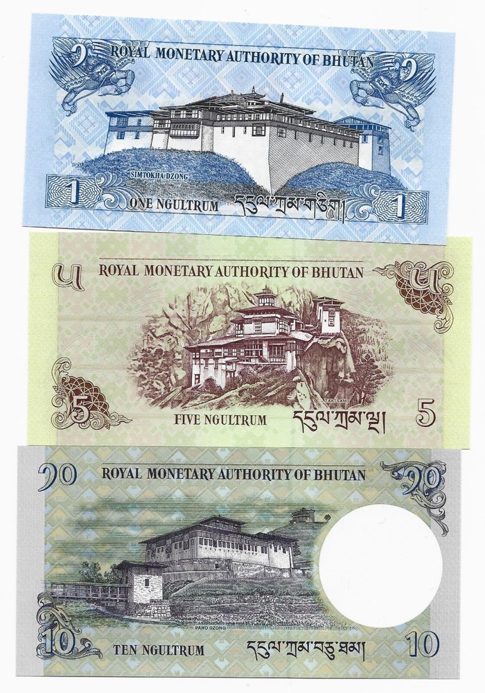 Bhutan 1, 5, 10 Ngultrum 2013-2019 UNC