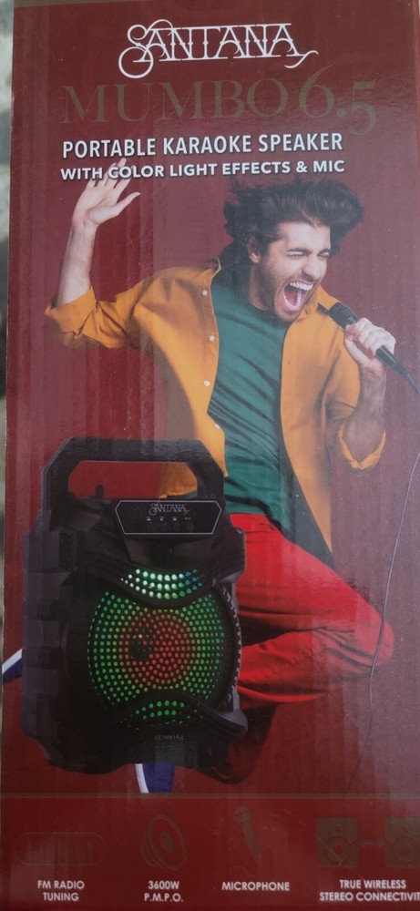Portable Karaoke PA Sound System Light Effects and Microphone
