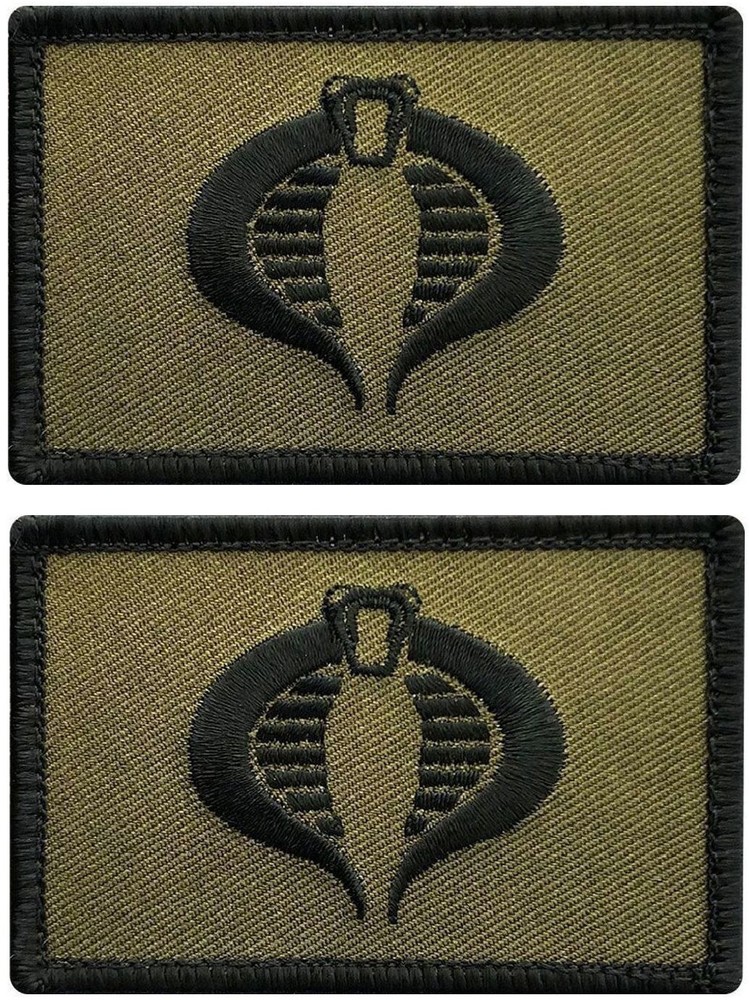 GI Joe Cobra Embroidered Morale Patch | 2PC HOOK BACKING   3"x2"
