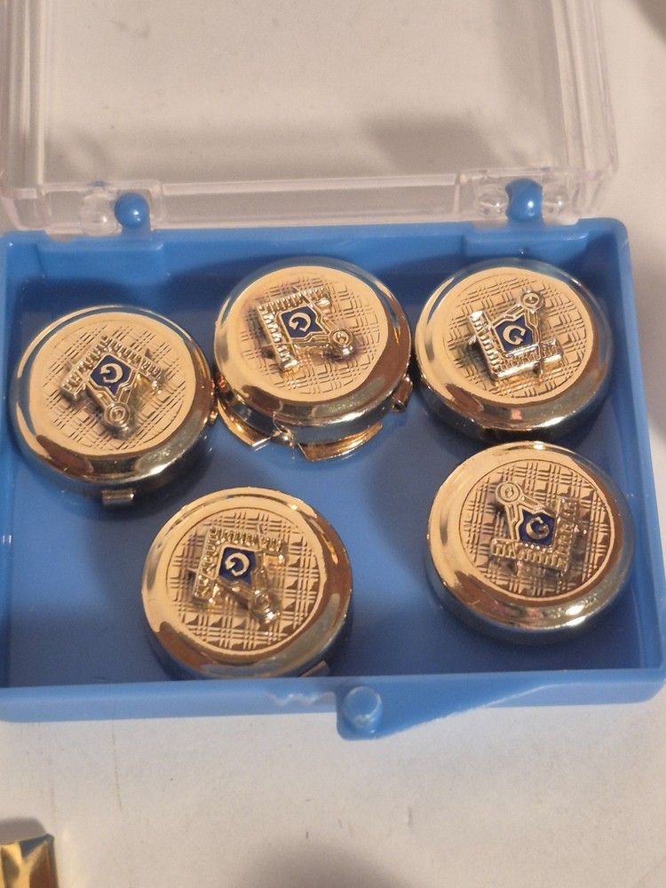 Lot Masonic & Scottish Rite Cuff Links, Pins, Button Caps