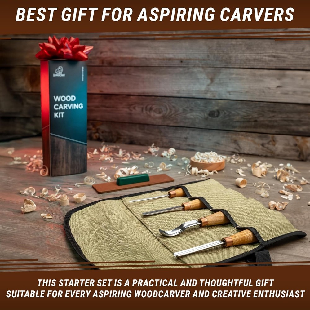 BeaverCraft Wood Carving Gouges Chisels Kit SC01 - Spoon Chisel Set