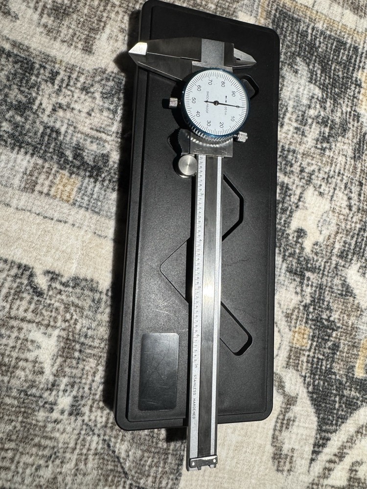 Science Purchase 6" Dial Caliper White Dial 0.001" Graduations with Case