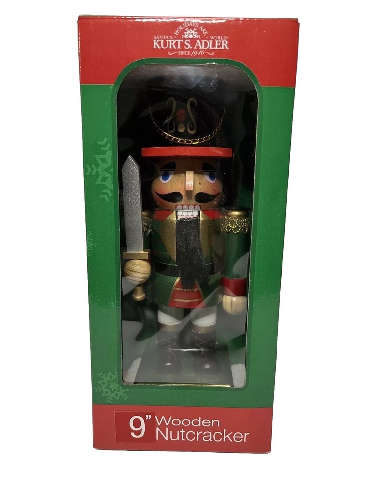 Kurt S Adler 9” Wooden Nutcracker Soldier