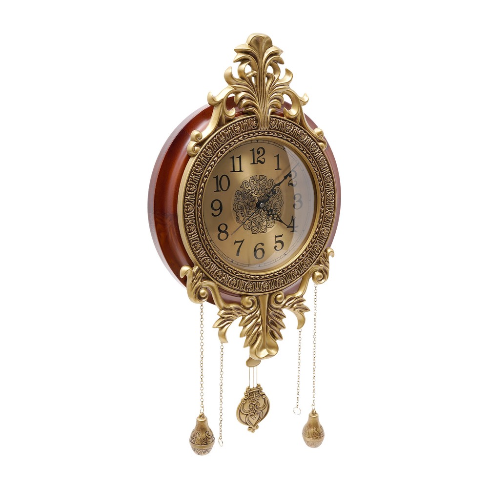 Retro Wall Clock with Pendulum Silent Wall Clock Battery Operated Wall Clock