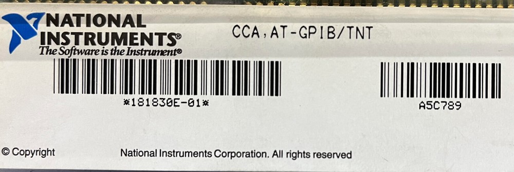 NATIONAL INSTRUMENTS CCA, AT-GPIB/TNT INTERFACE BOARD NOT TESTED