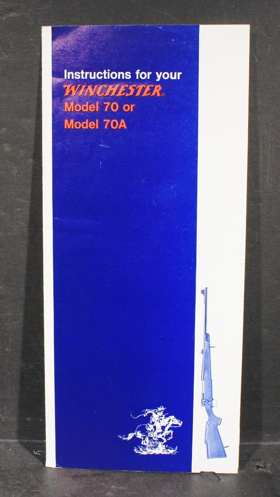 Winchester Model 70 70A Rifle Instructions, 75 Catalog 76 Catalog 2 Pts Sheets