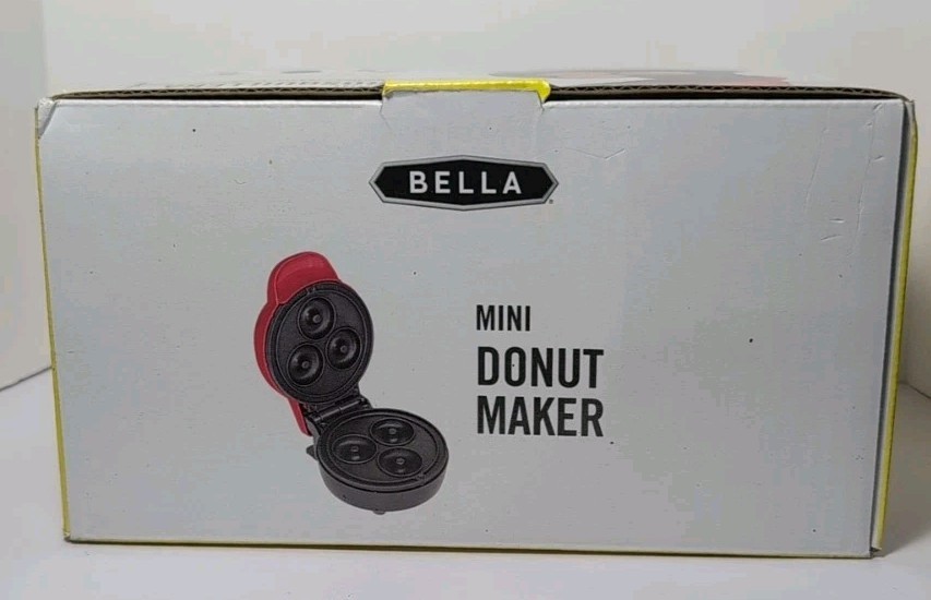 Bella Mini Donut Maker, Red, Non-stick