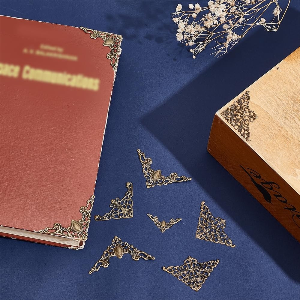 100pcs Book Corners 4 Styles Corner Protector Hollow Triangle Wrap Connector ...