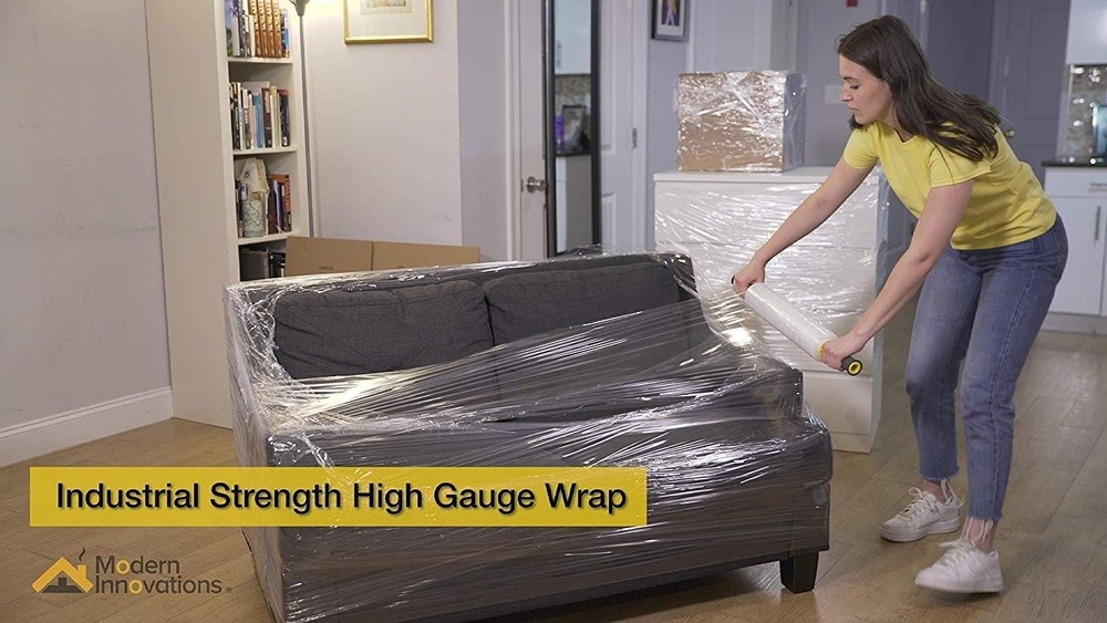 Weather-Resistant 15'' Stretch Wrap - 2 Rolls, 2000ft for All Your Moving Needs
