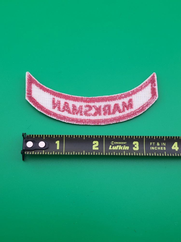 NRA Marksman Red & White Rocker Patch