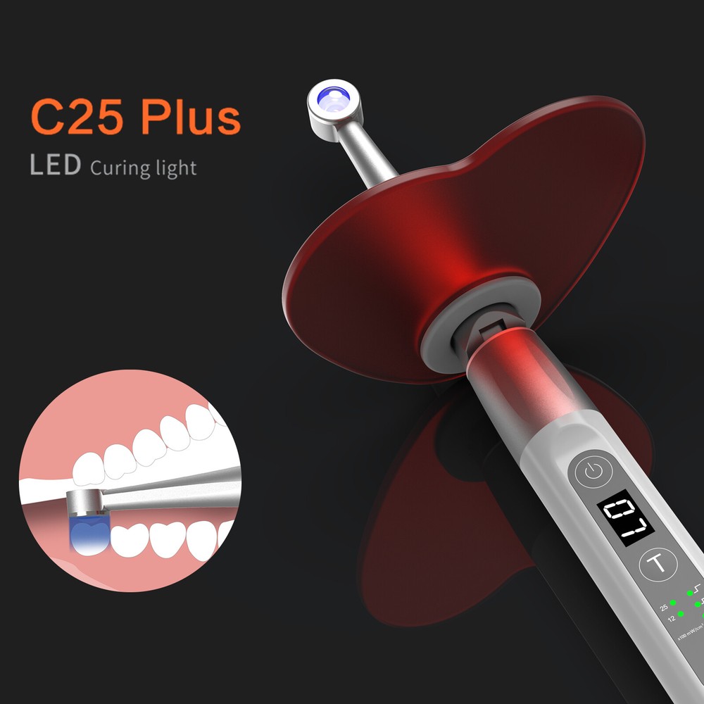 Dental Wireless 10W LED Curing Light 1 Second Curing Flexible Head C25 Plus USA
