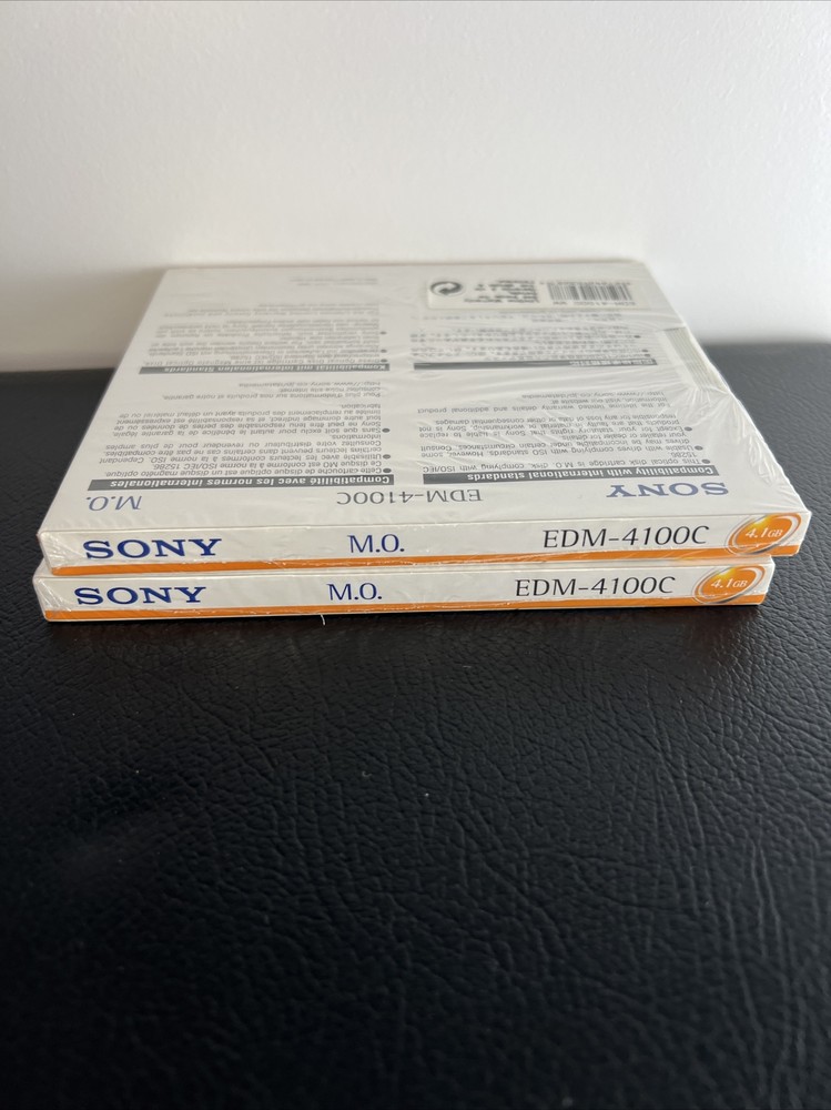 Two SONY EDM-4100C 4.1GB MAGNETO OPTICAL DISK 512 BYTE New SEALED