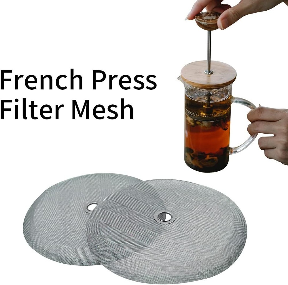 4 Pcs French Press Replacement Filter Screen, 4 Inch Reusable 304 Stainless...