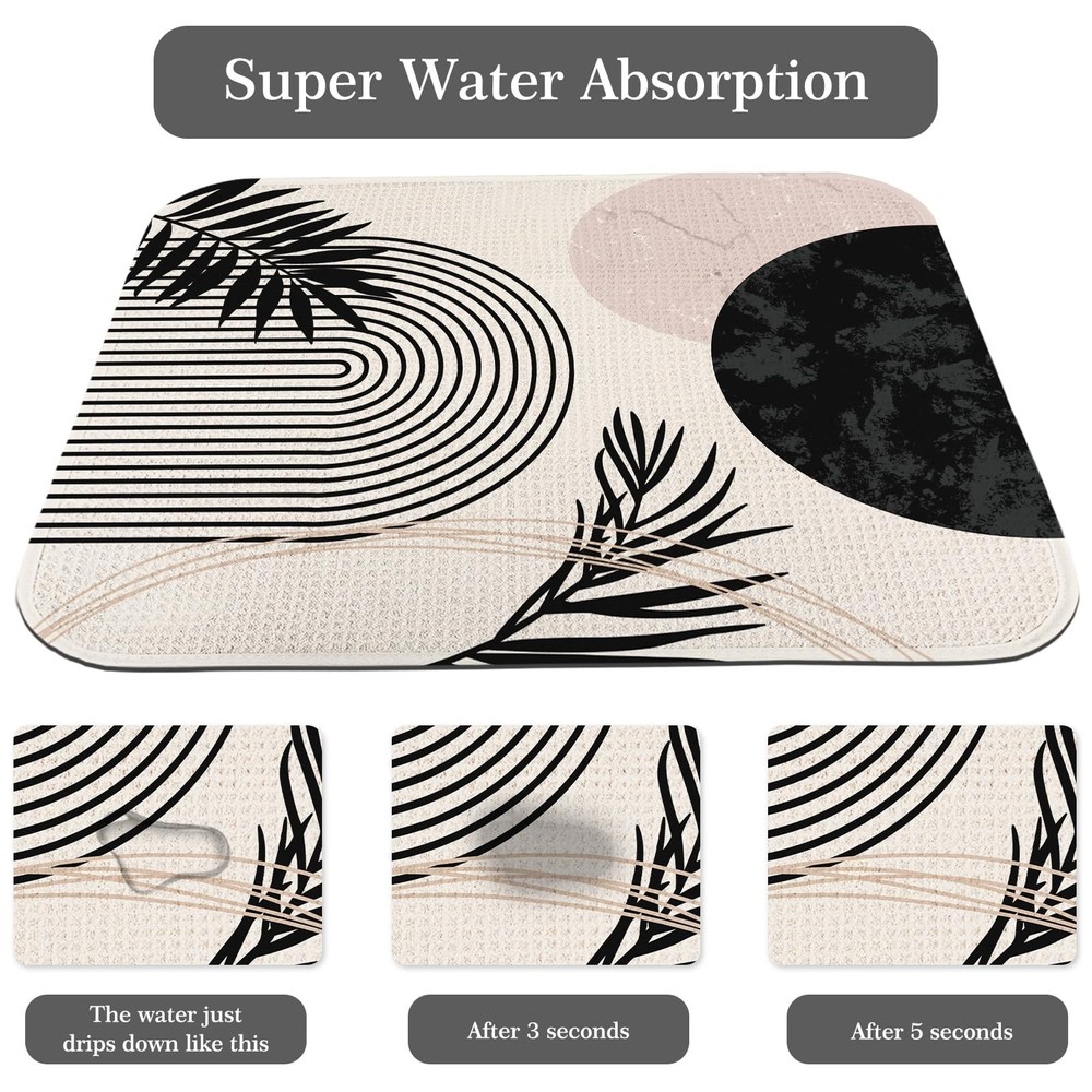 Quick Absorbent Kitchen Drying Mat - Stylish Patterns Dish Drying Mat- 16×1