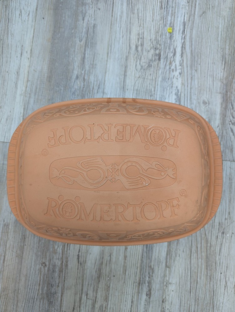 Romertopf West German Terra Cotta Clay 14" Baking Roaster Dish 113