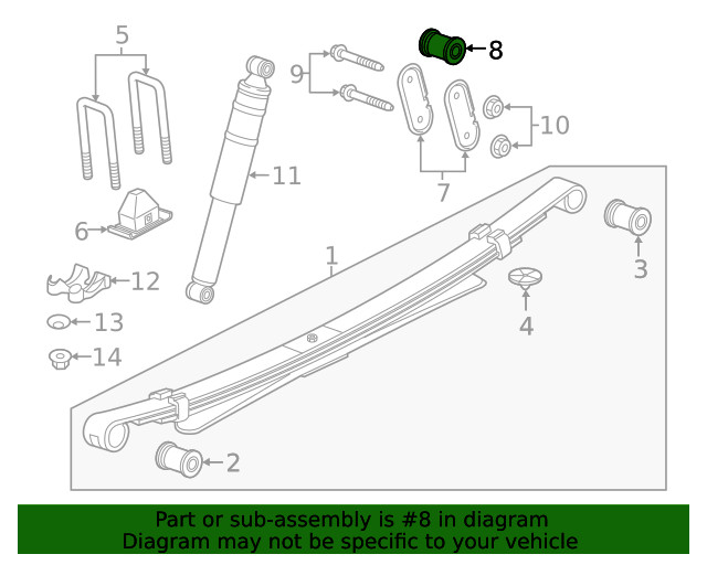 Genuine GM Leaf Spring Bushing 94772418