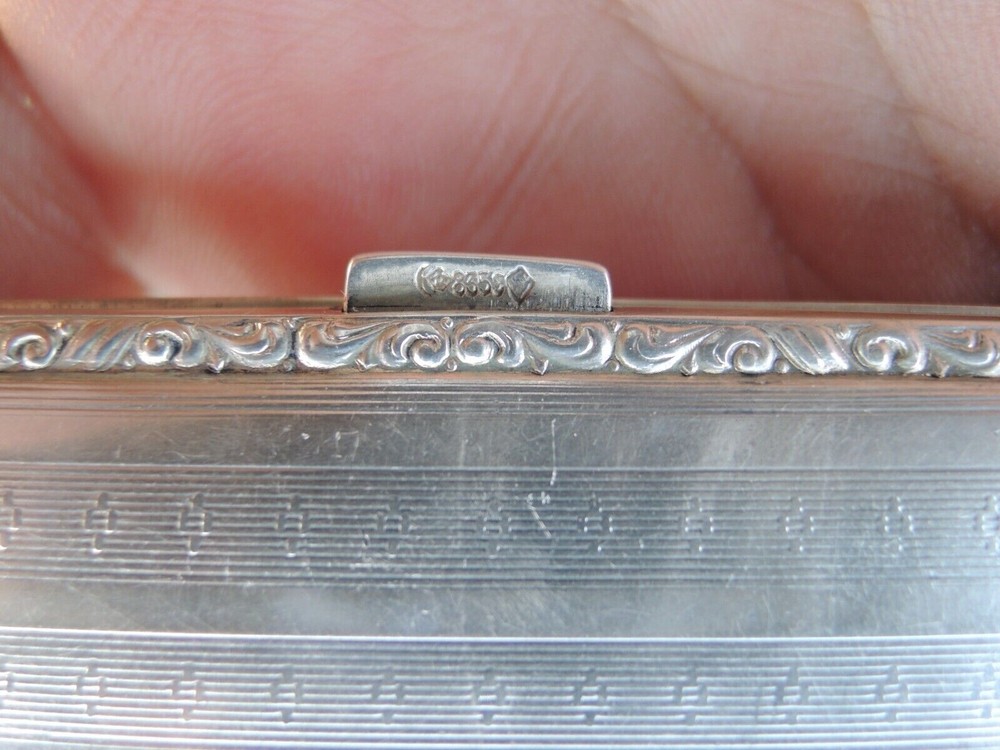 Art Deco German 835S Solid Silver Cigarette Case – 1930s