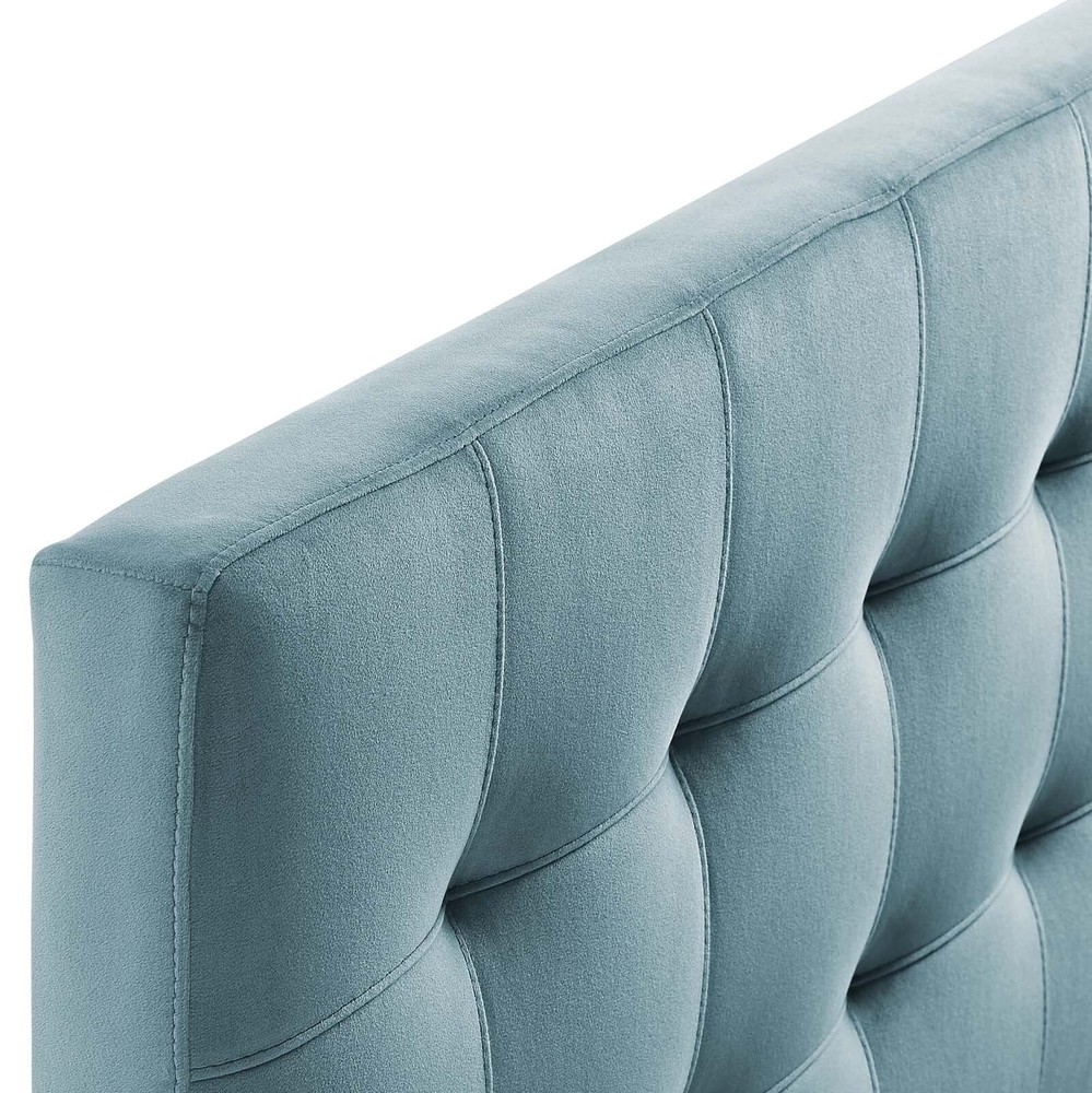 Modway Emily Queen Biscuit Tufted Performance Velvet Headboard in Light Blue
