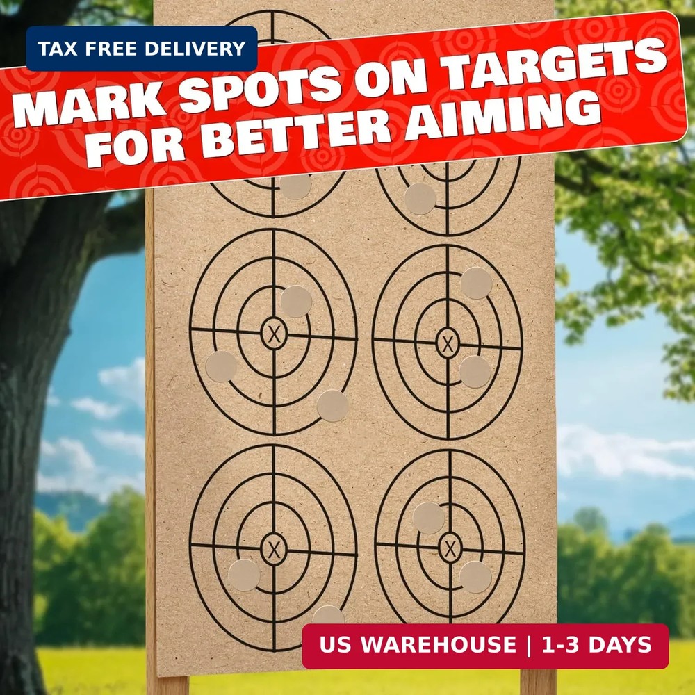 1000 Pcs Target Pasters - 1" IDPA Сardboard Target Stickers - Solid Construction
