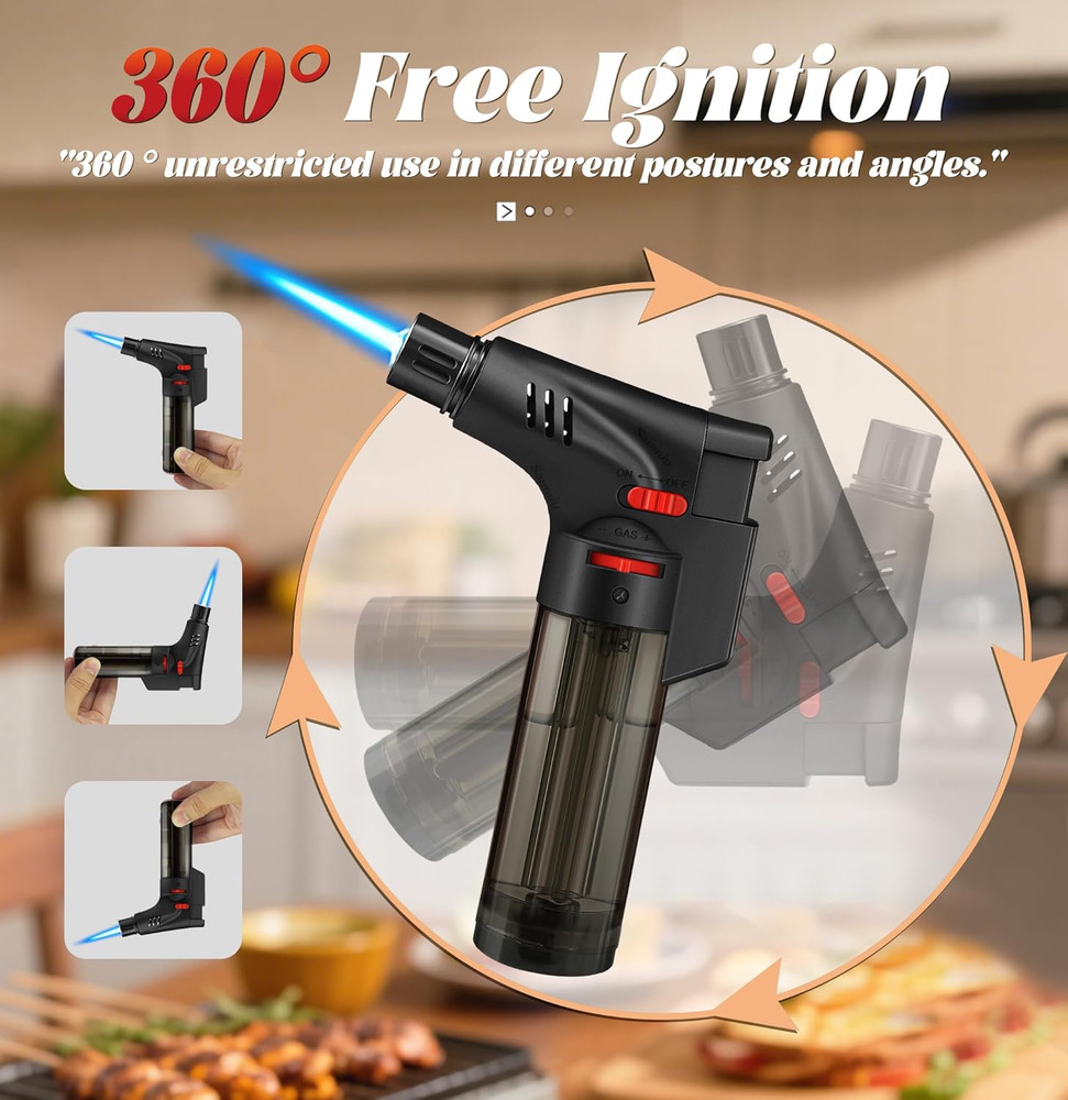 4 Pack Jet Flame Butane Torch Lighters Refillable Windproof Candle Grill