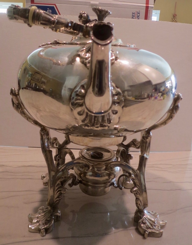Massive Water Kettle Dresden 800 Silver By Eckert Germany 120 oz.