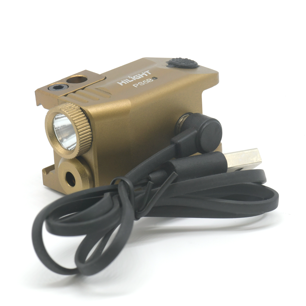 HiLight PS5B TAN Blue Laser Tactical Flashlight Combo - USB Rechargeable