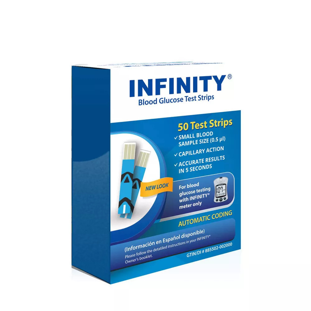 Infinity Blood Glucose Test Strips Compatible with Infinity Meter 50 Count