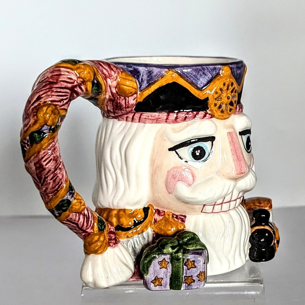 Nutcracker 3D Holiday Ceramic Coffee Mug Hand Painted 16 oz New