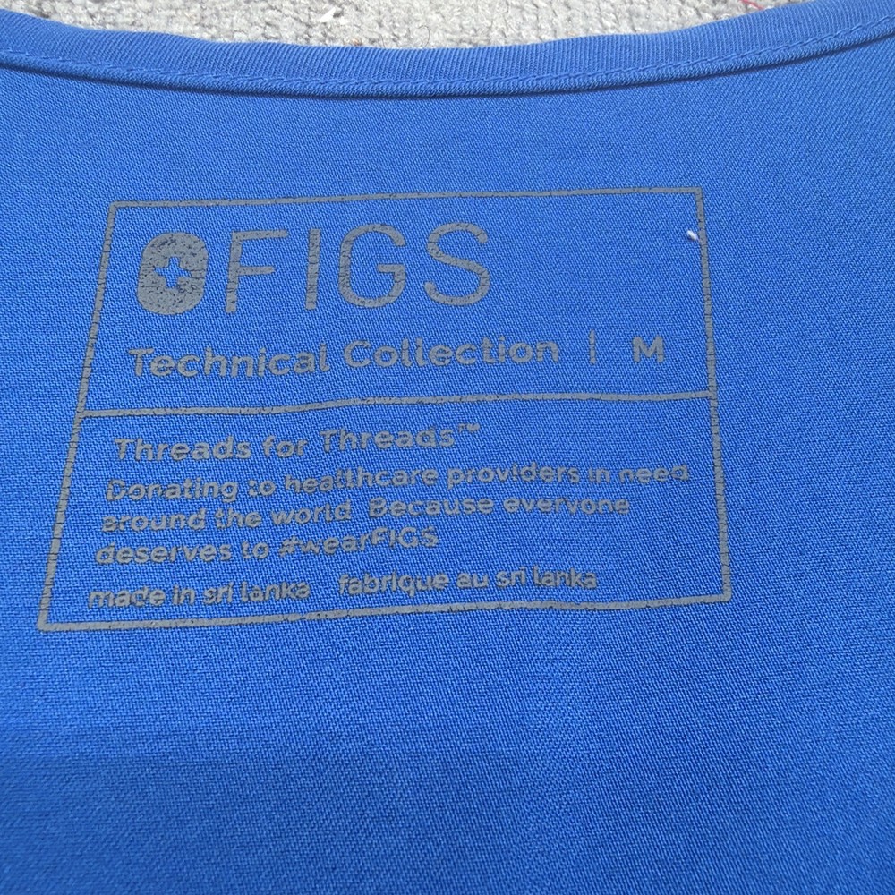 FIGS Scrub Set Blue Technical Collection V Neck Top Jogger Pants M