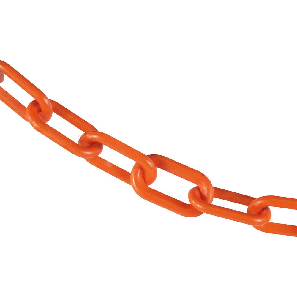 GRAINGER APPROVED  Plastic Chain ,25 ft L,Safety Orange 55EC59