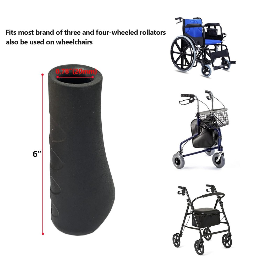 Rollator Hand Grip for Rolling Walker Replacement - Mobility Disabled Black-B