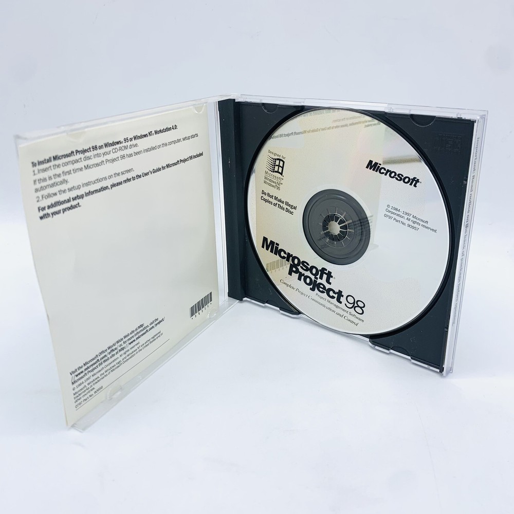 Microsoft Project 98 Project Management Software w/ Key TESTED, Fast Free Ship