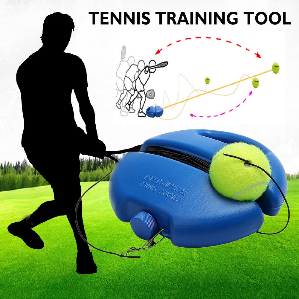 Tennis Trainer Training Practice Self-Study Rebound Balls Back Base Tool w/ Ball