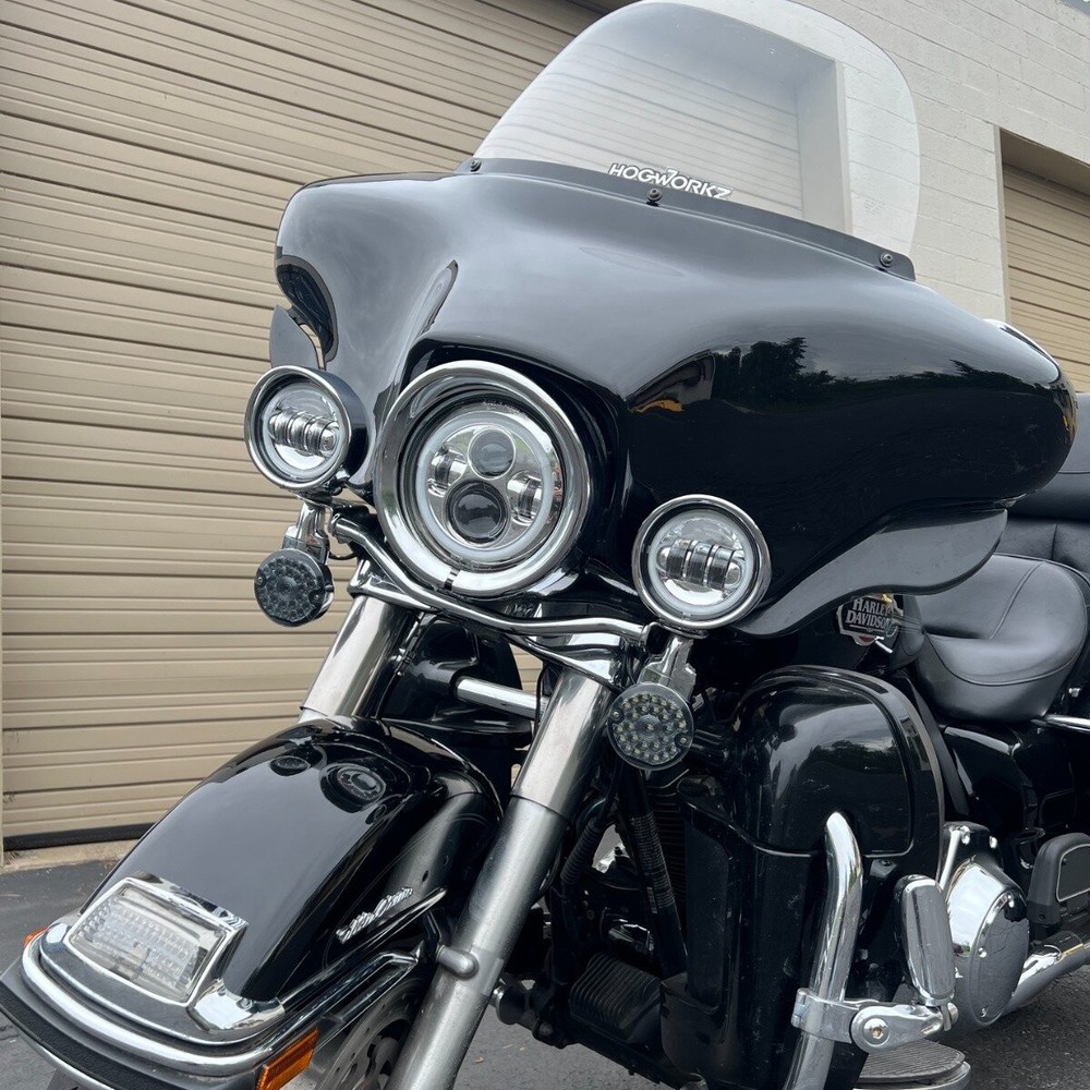 HogWorkz Chrome 7 in. Headlight Visor Trim Ring - HW131398