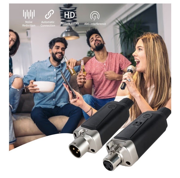 Wireless XLR Microphone Transmitter and Receiver, UHF Wireless Mic