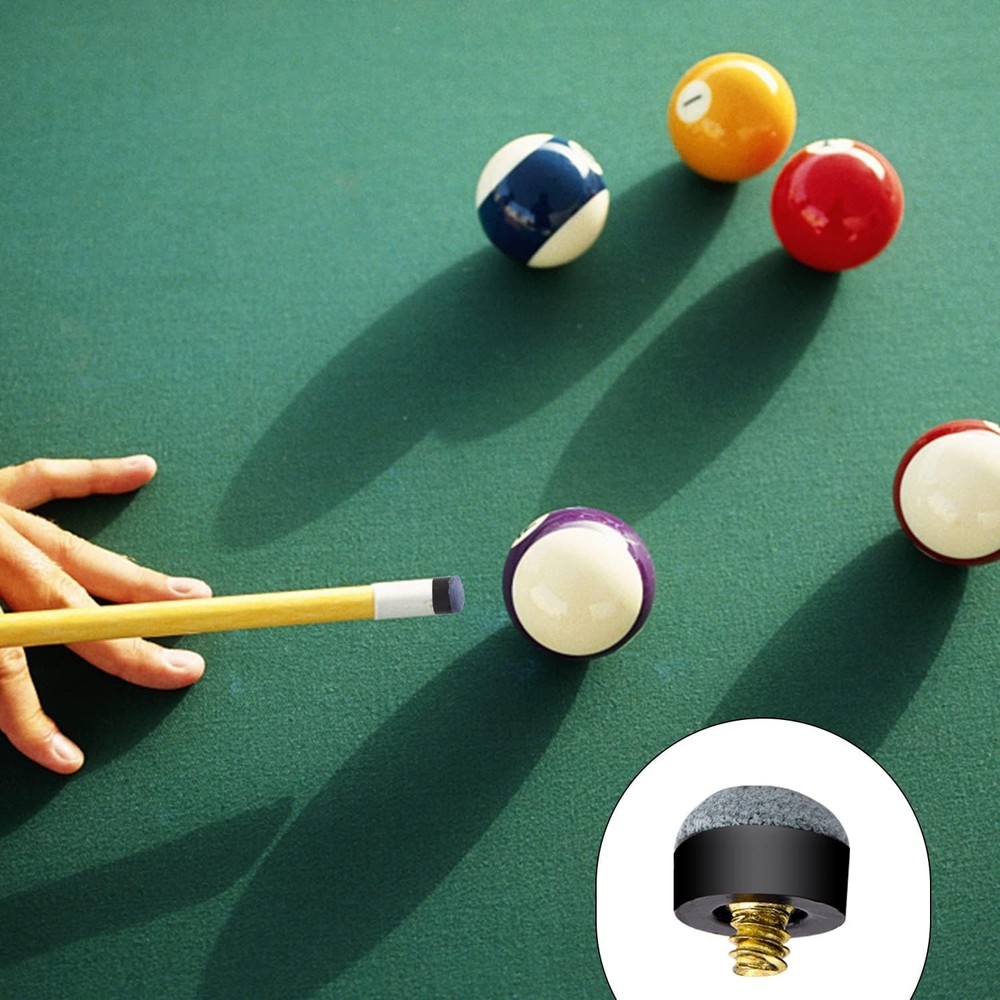 10 Soft/Hard Billiard Pool Replacement Tips - 13mm Screw-On for Durability