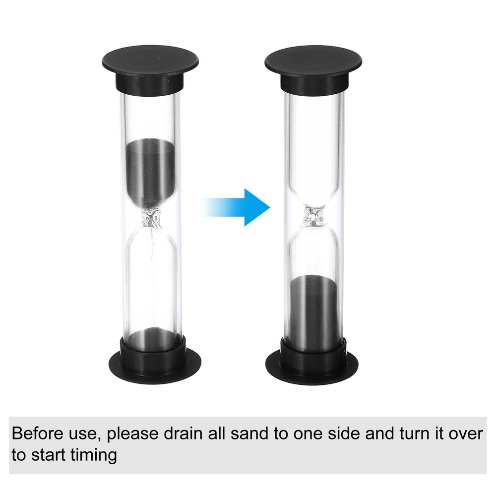 4Pcs 2 Minute Sand Timer Small Sandy Clock Count Down Sand Glass Black