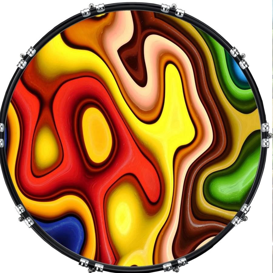 Aquarian 22" Kick Bass Drum Head Graphical Image Front Skin Pattern 11