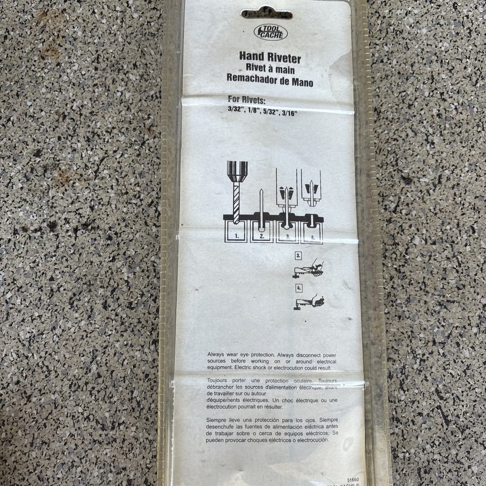 Tool Cache Hand Riveter #51660 with 4 Size Rivets