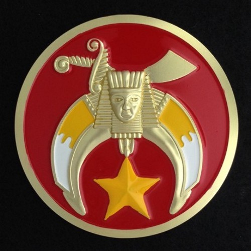 Masonic Shriner Car Auto Emblem (Red) SHA-4