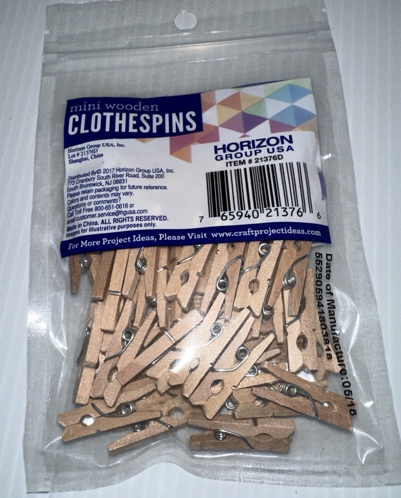 Go Create Mini Wooden Clothes Pins 50-Pack
