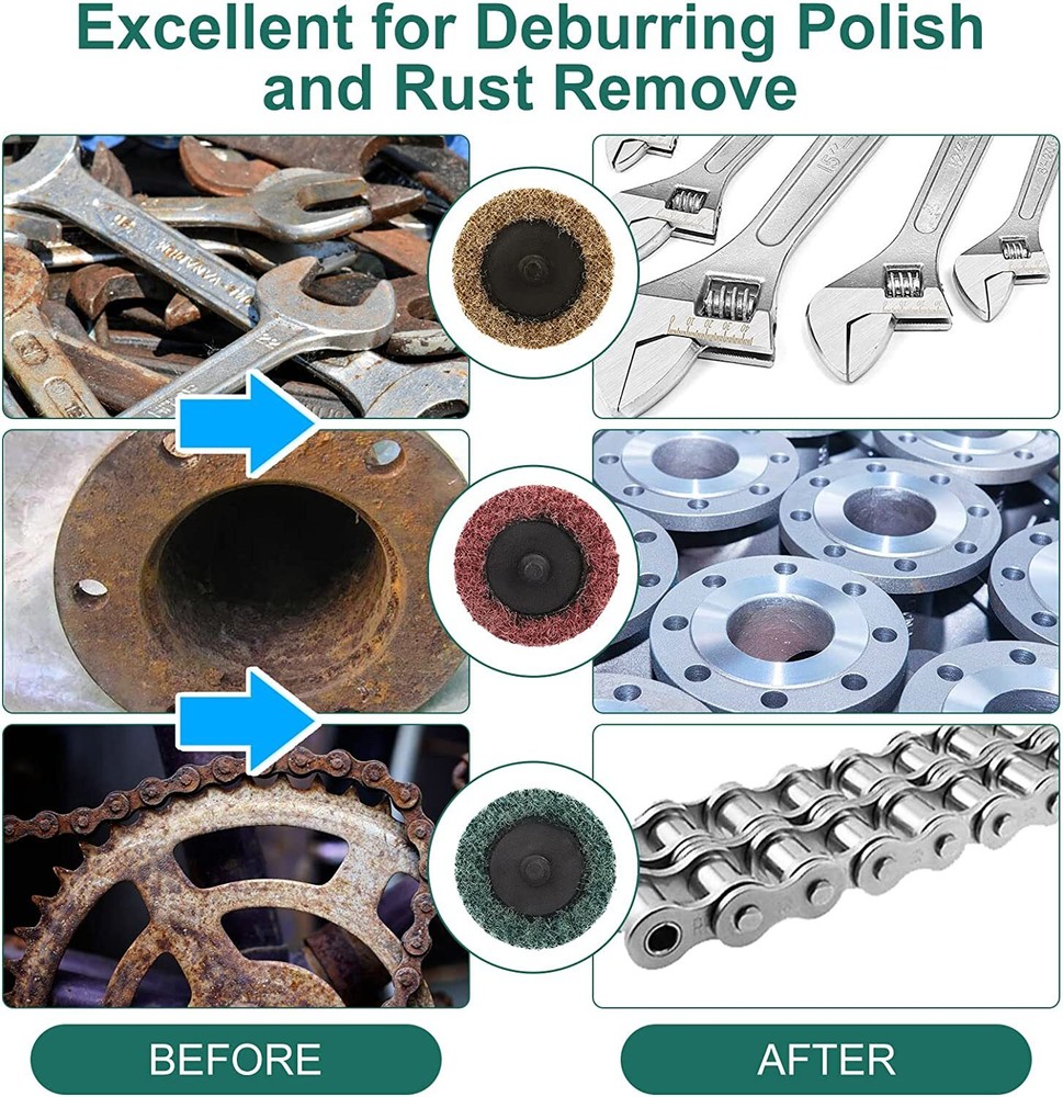 51 PCS 2" Medium Roll Lock Grinding Surface Conditioning Disc with 2" Pad Holder