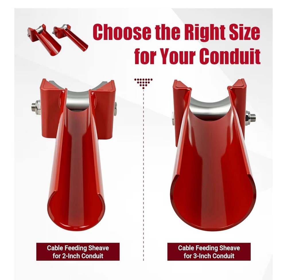Cable Puller Sheave Roller 2” Conduit Stainless Wheel Wire Guide