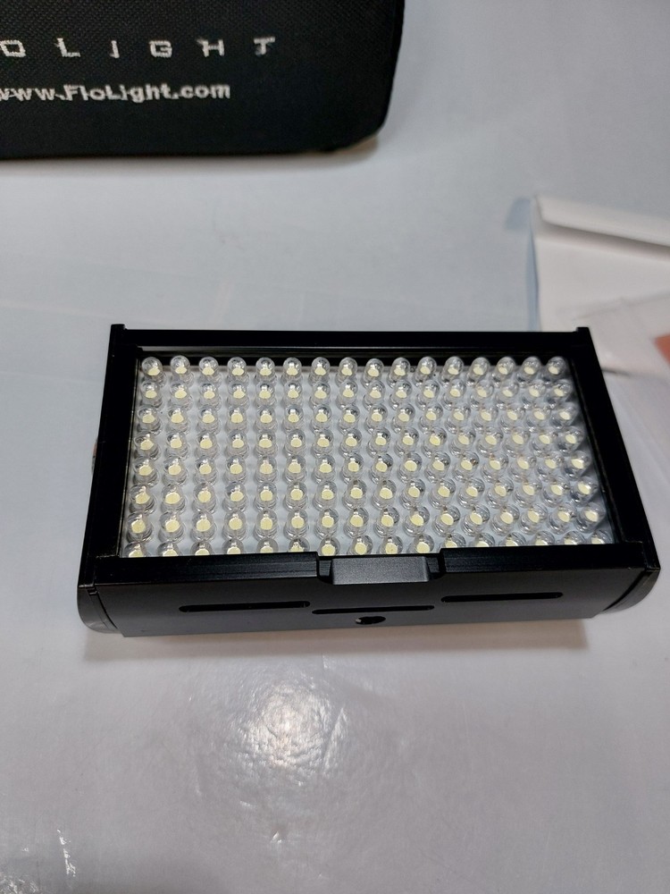 FloLight MicroBeam 128 High Output Compact LED Light, Panasonic Battery Plate