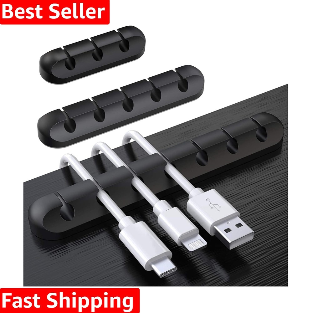 Cable Holder Clips, 3-Pack Cable Management Cord Organizer Clips Silicone Sel...