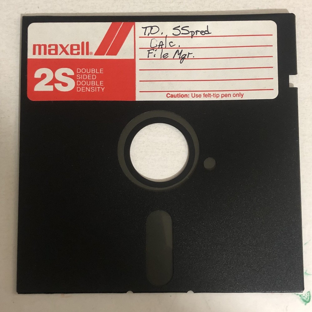 Vintage Maxell 2S Black Floppy Disk