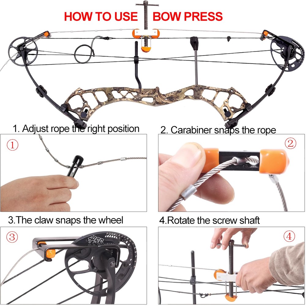 Compound Bow Press Archery Ratchet Bow Press Portable Universal Compound Bows...