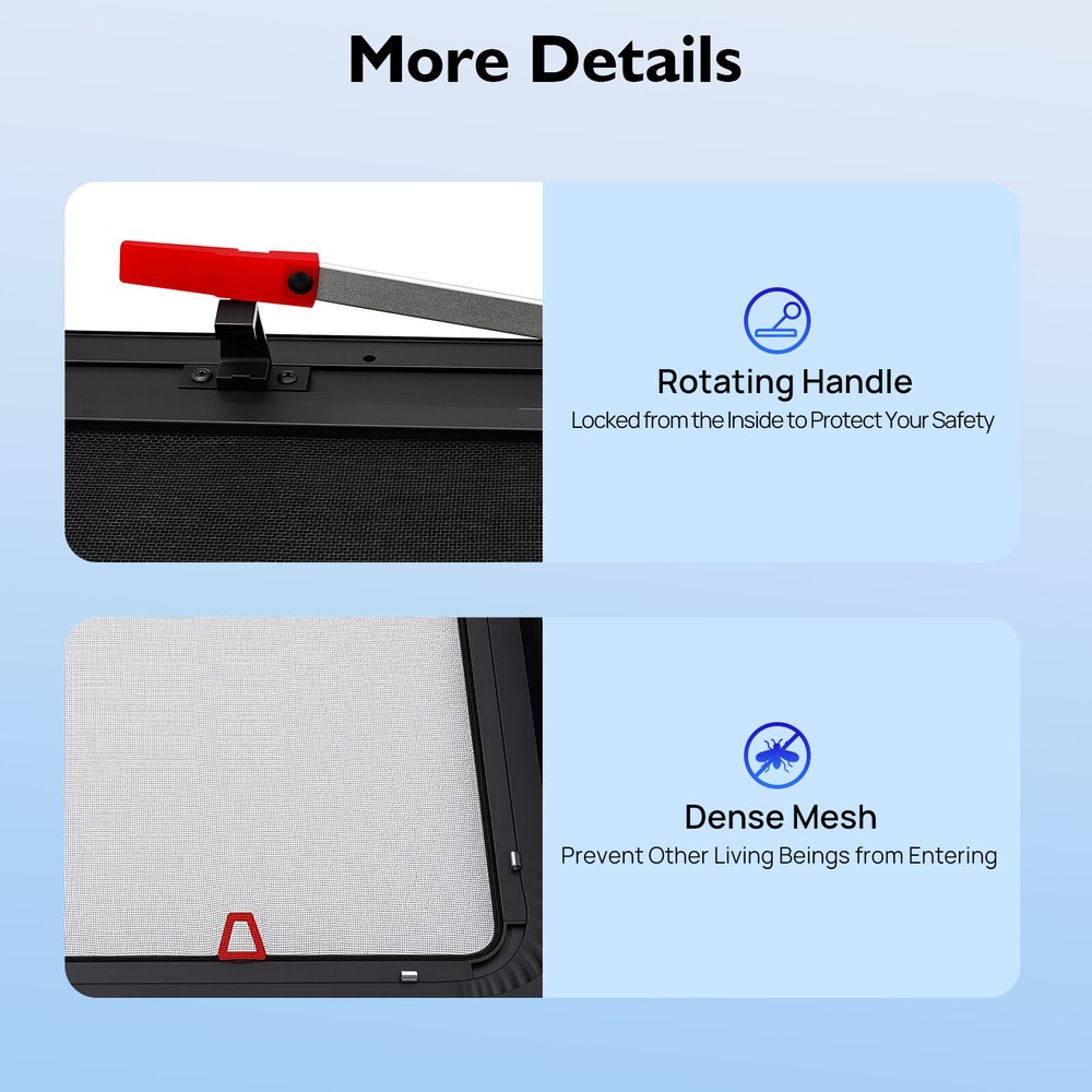 90° Caravan Venting Window RV Push Out Window Trailer Exit Window Rectangular US