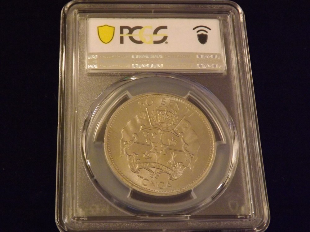 1967 50 Sen TONGA PCGS MS 67