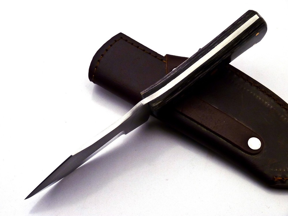 HAND MADE D2 STEEL KNIFE WOOD HANDLE W/SHEATH